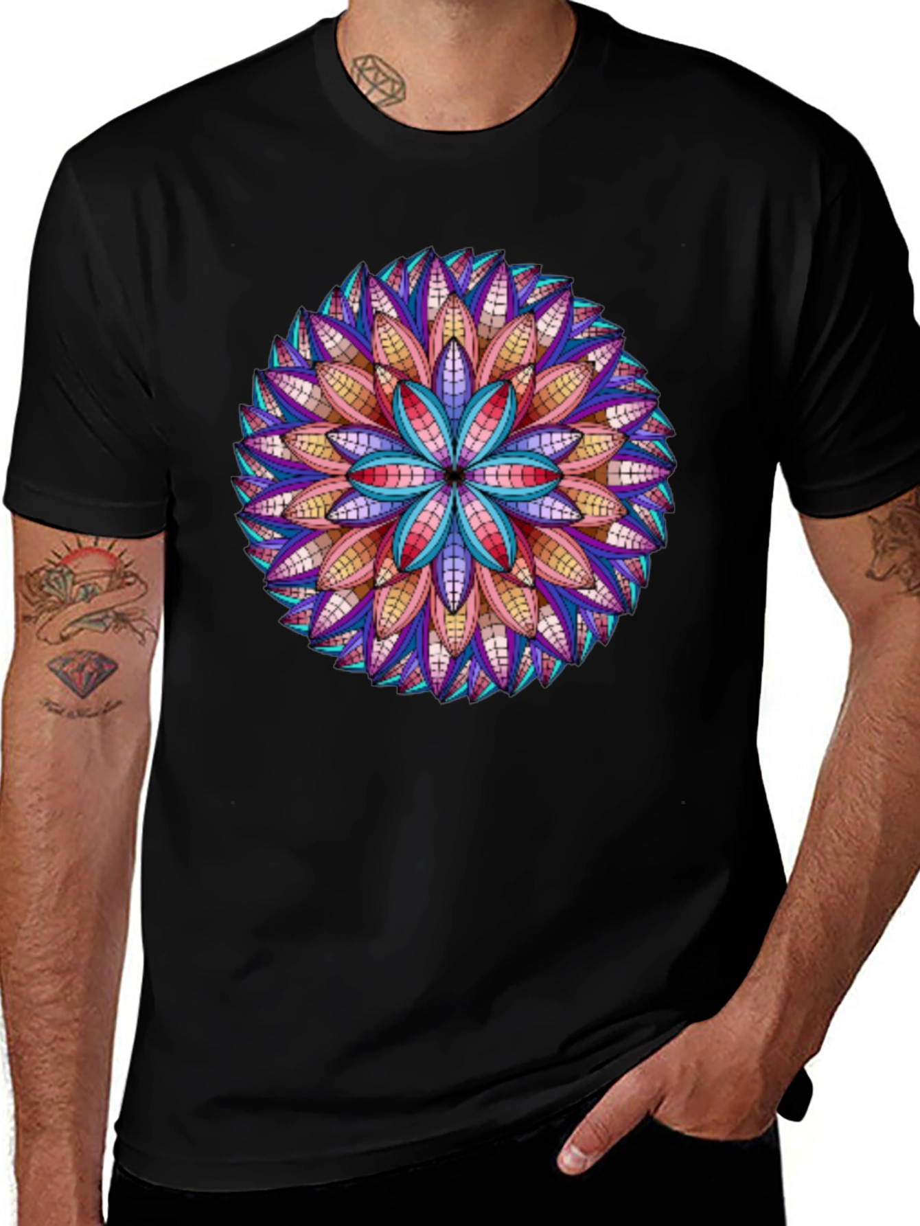 Abstract Flower Mandala Graphic Tee