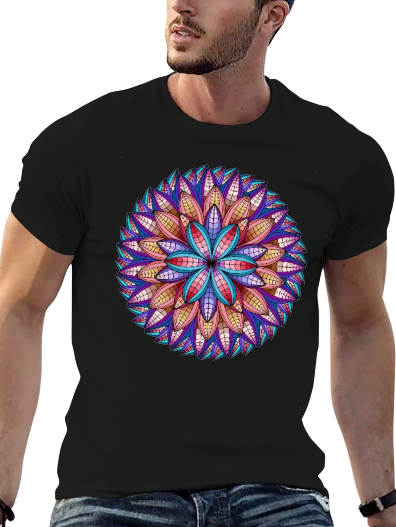 Abstract Flower Mandala Graphic Tee