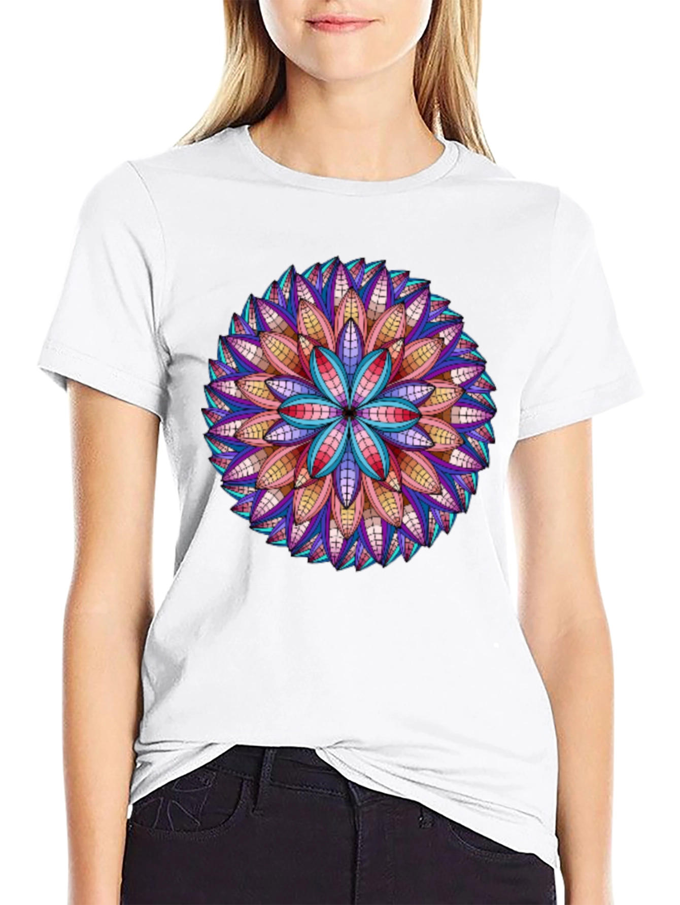 Abstract Flower Mandala Graphic Tee