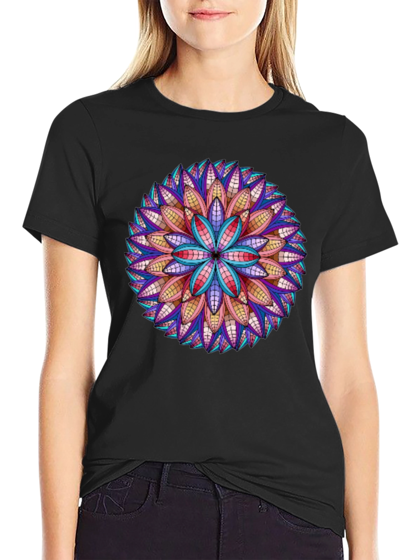 Abstract Flower Mandala Graphic Tee