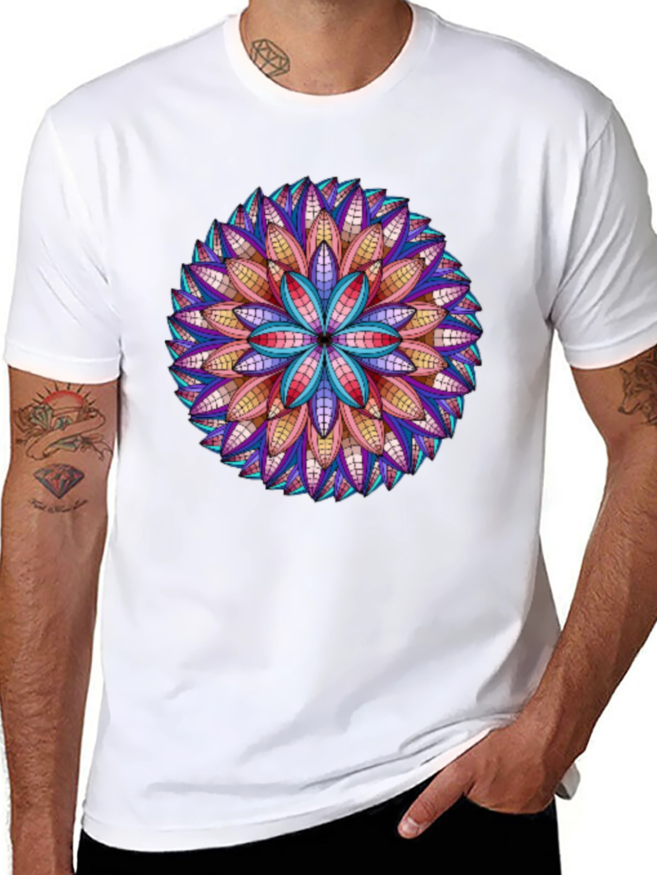 Abstract Flower Mandala Graphic Tee