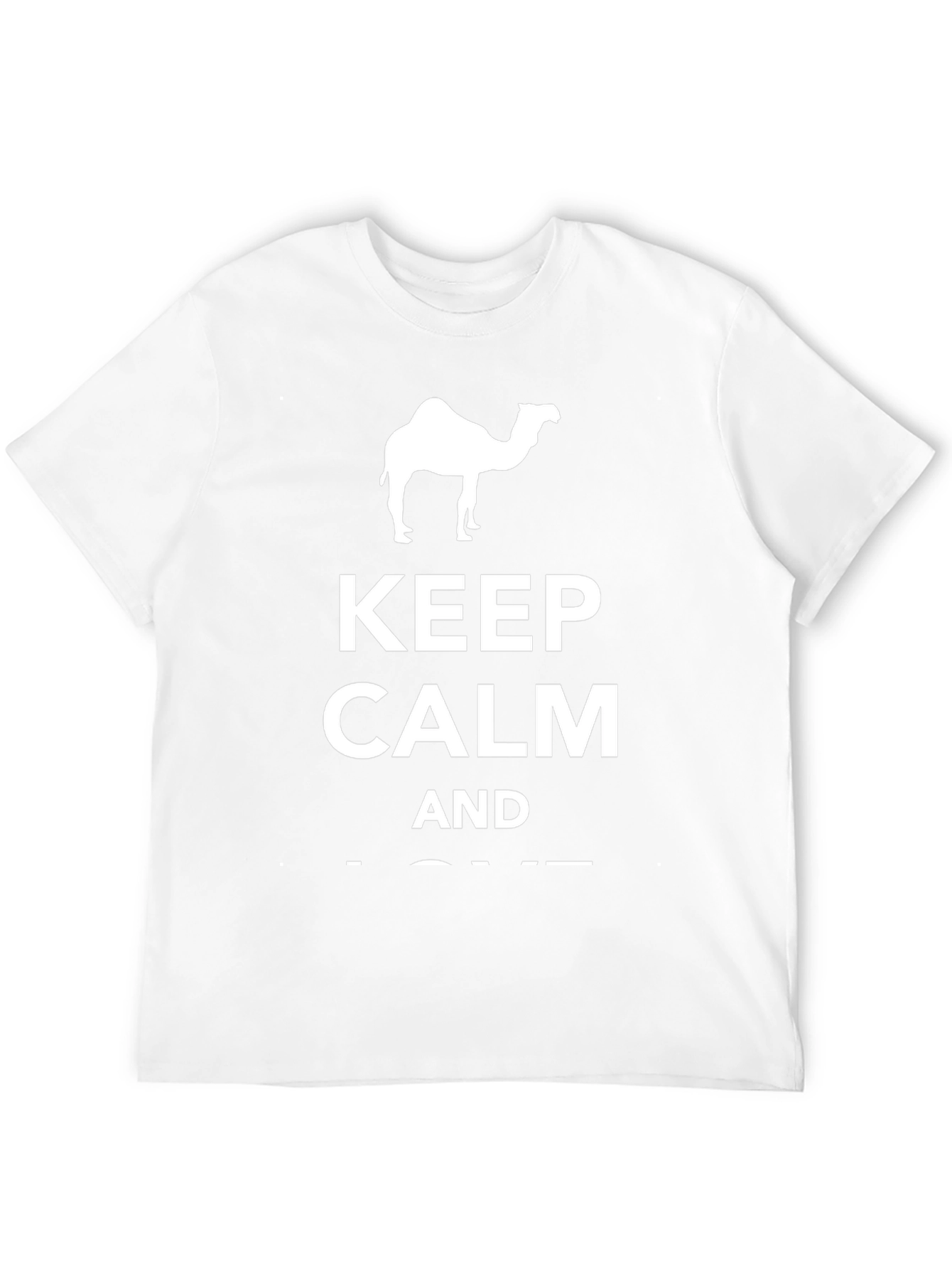 Keep Calm and Camel On Black T-Shirt