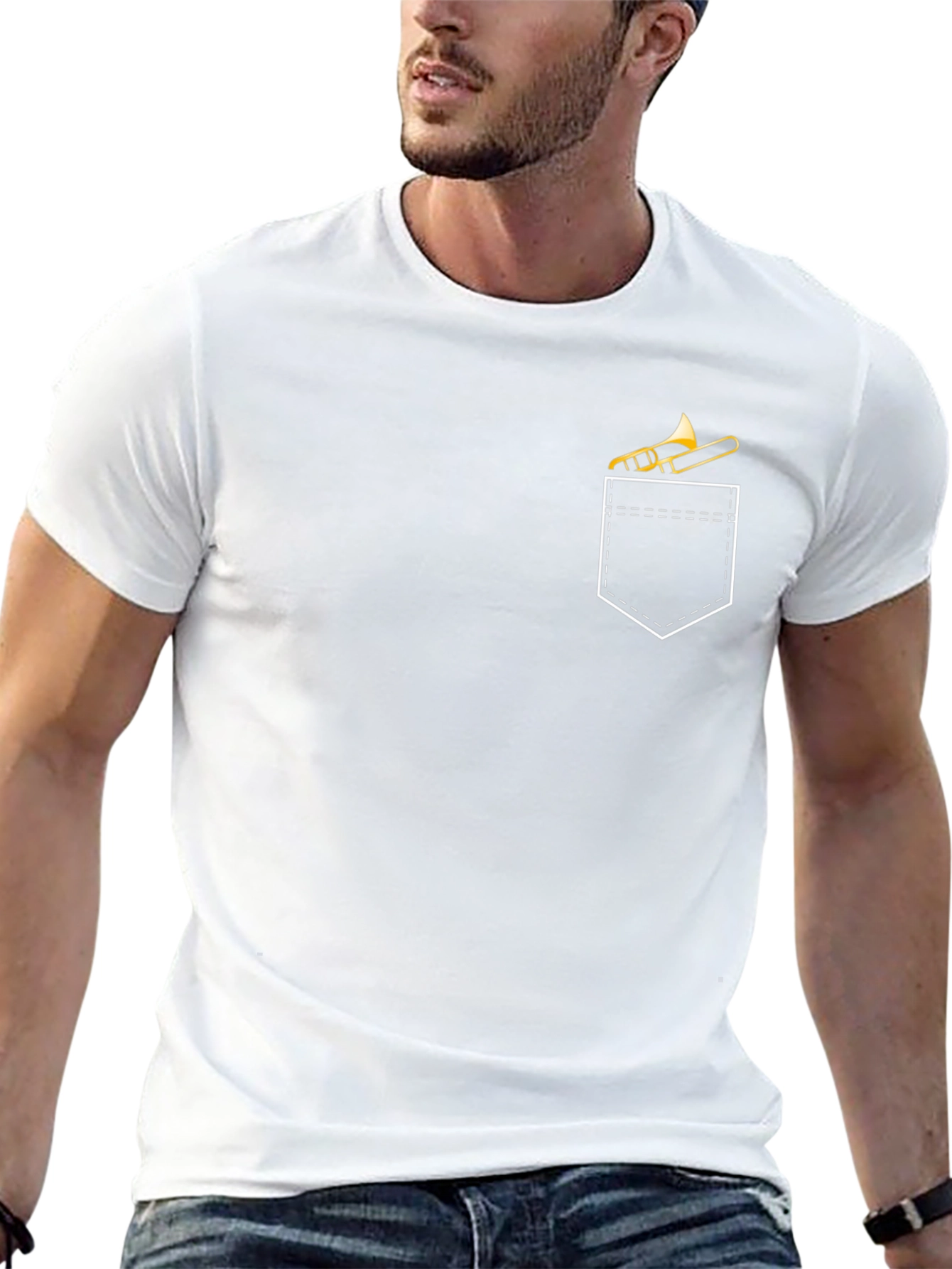 Trombone Pocket Tee - Musicians Novelty T-Shirt