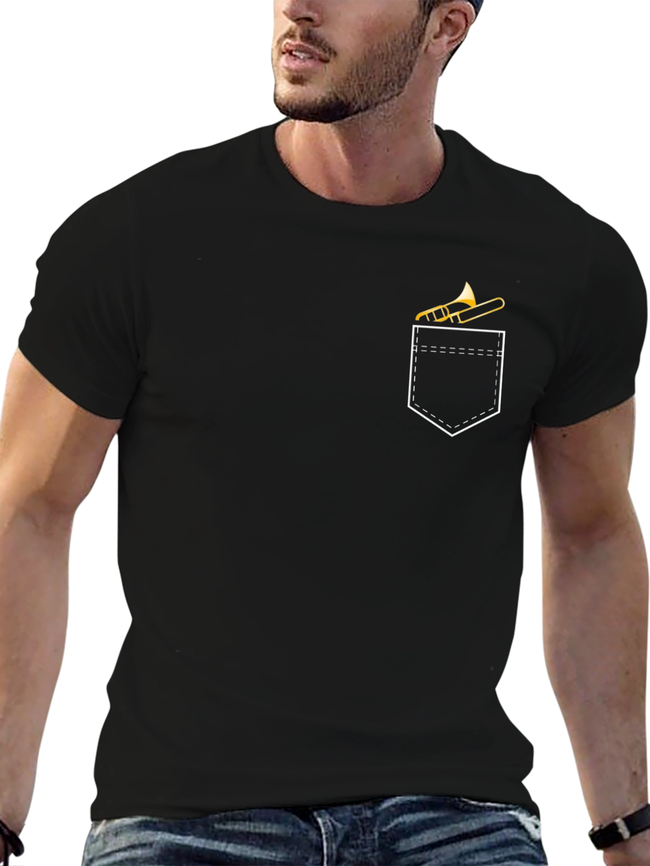 Trombone Pocket Tee - Musicians Novelty T-Shirt