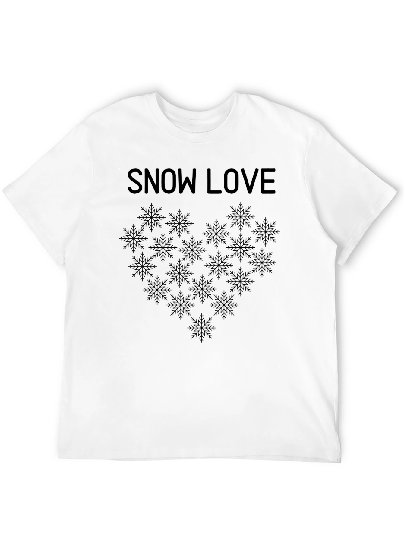 Snow Love Snowflake Heart Graphic T-Shirt
