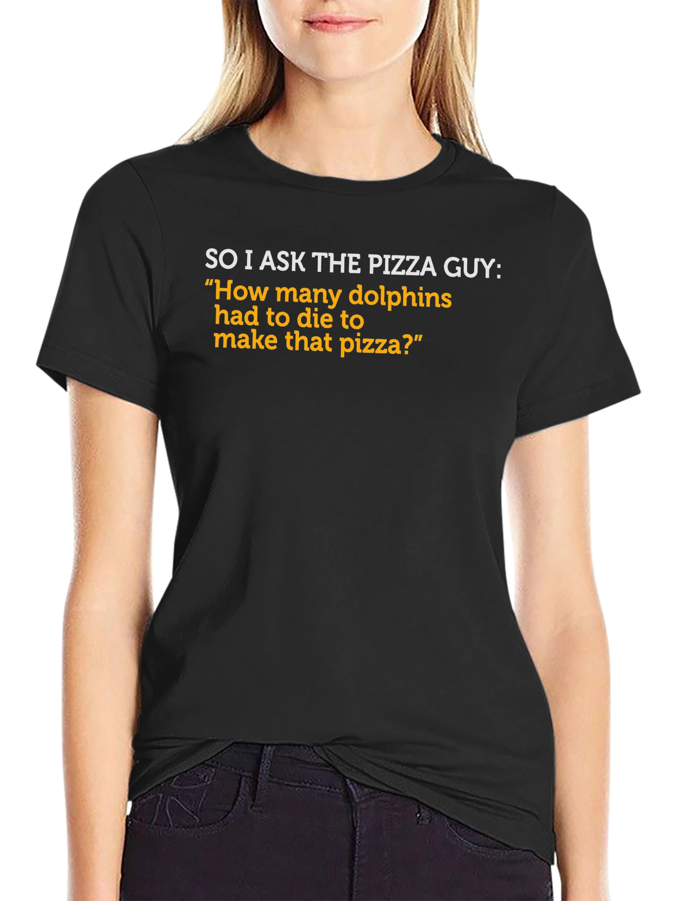 Pizza Guy Dolphin Joke T-Shirt