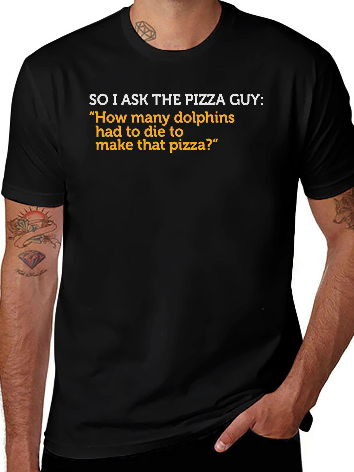 Pizza Guy Dolphin Joke T-Shirt