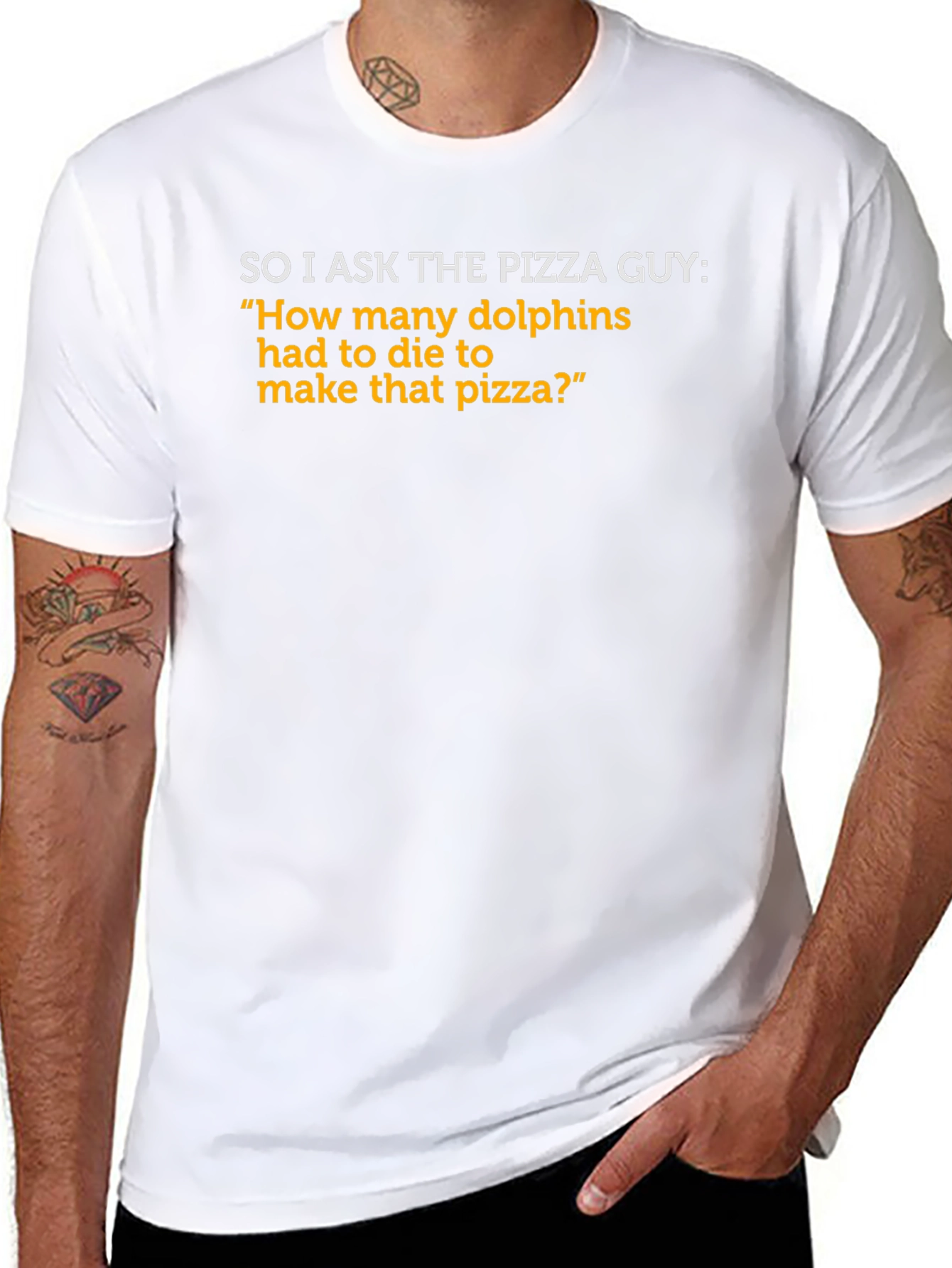 Pizza Guy Dolphin Joke T-Shirt