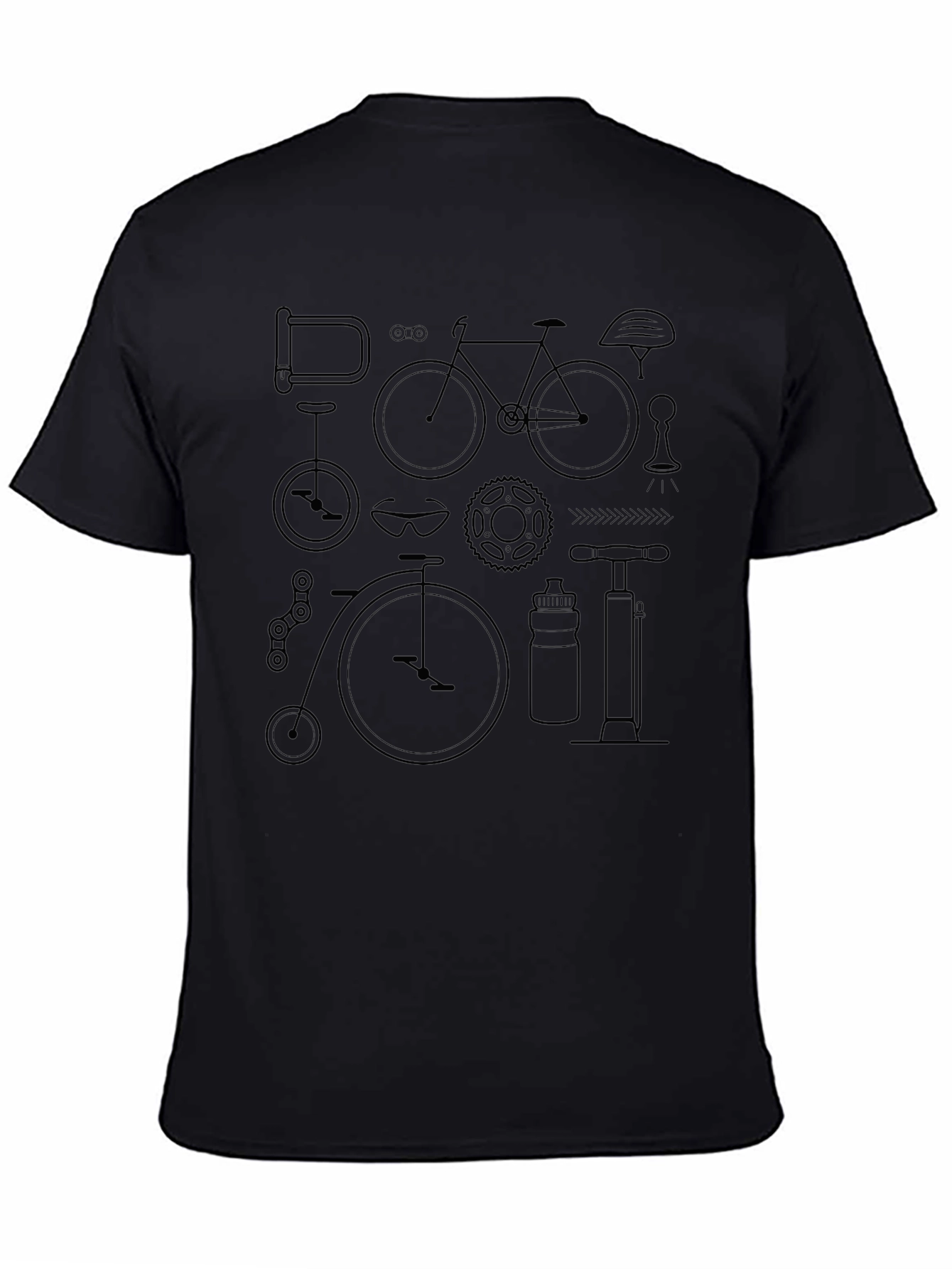Black Bicycle Graphic T-Shirt: Cycling Enthusiast Tee
