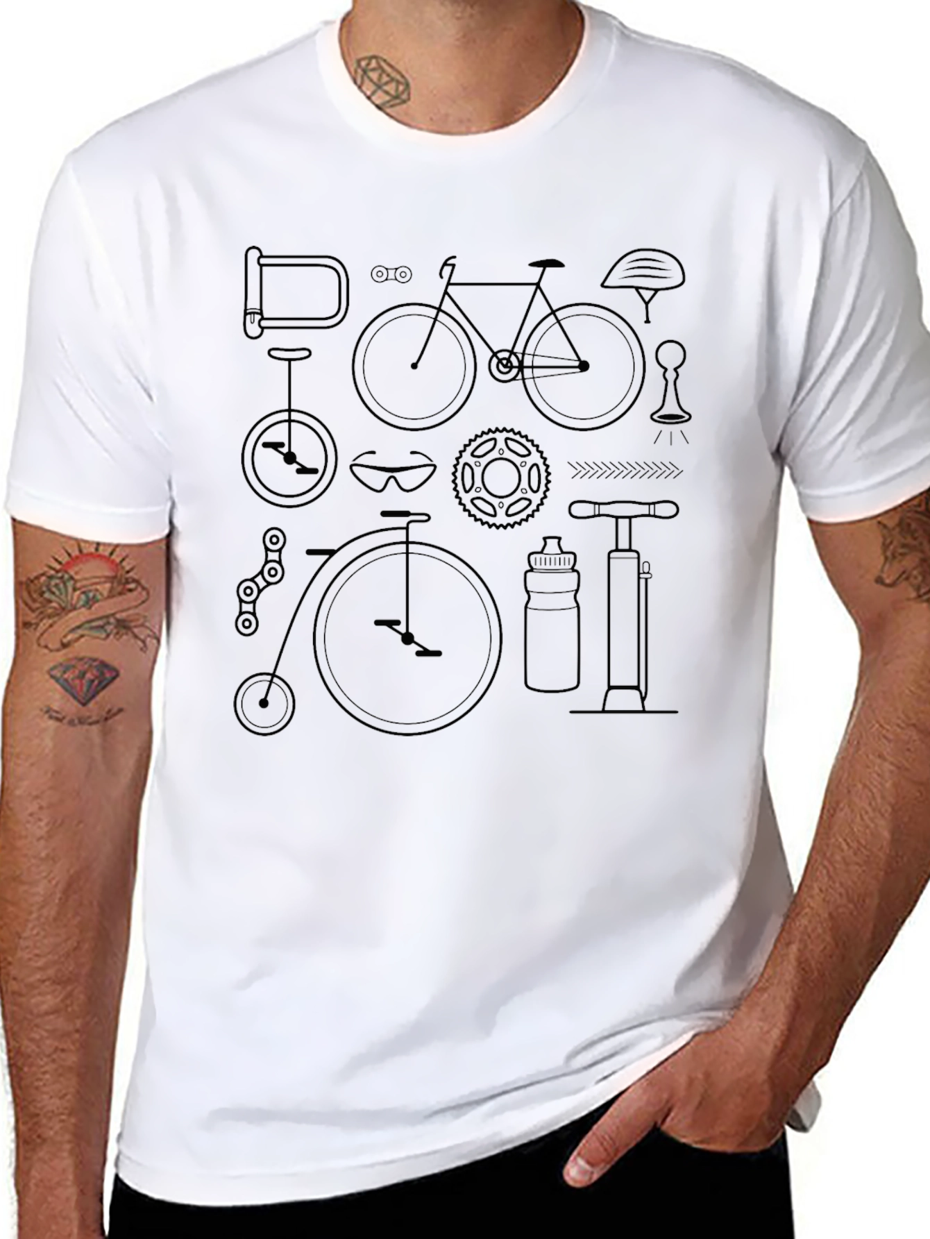 Black Bicycle Graphic T-Shirt: Cycling Enthusiast Tee