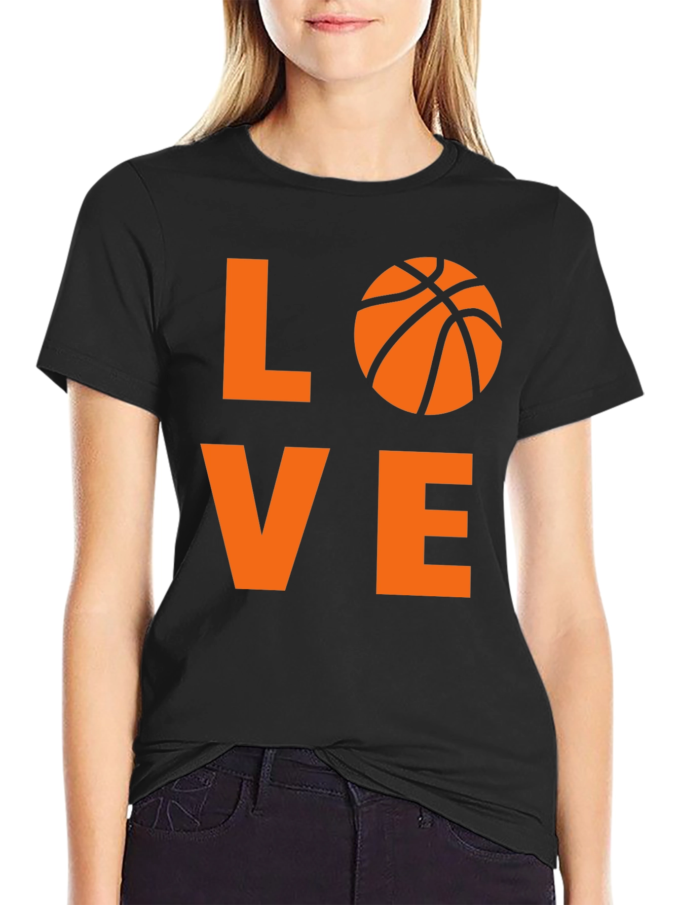 Love Basketball Graphic Tee - Black Cotton Shirt