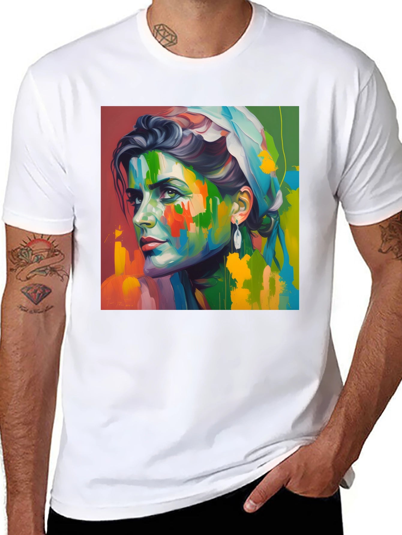 Abstract Portrait Graphic T-Shirt - Artistic Unisex Tee