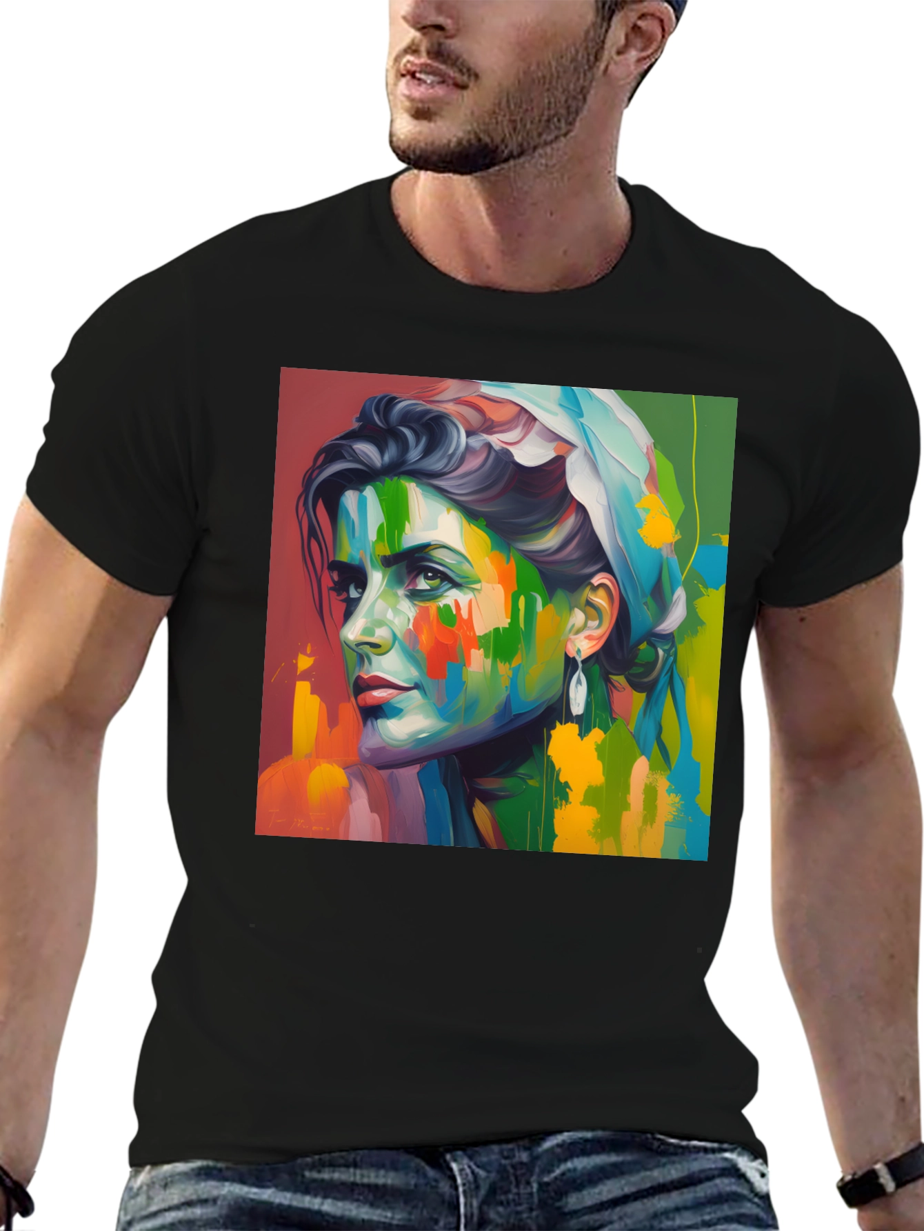 Abstract Portrait Graphic T-Shirt - Artistic Unisex Tee