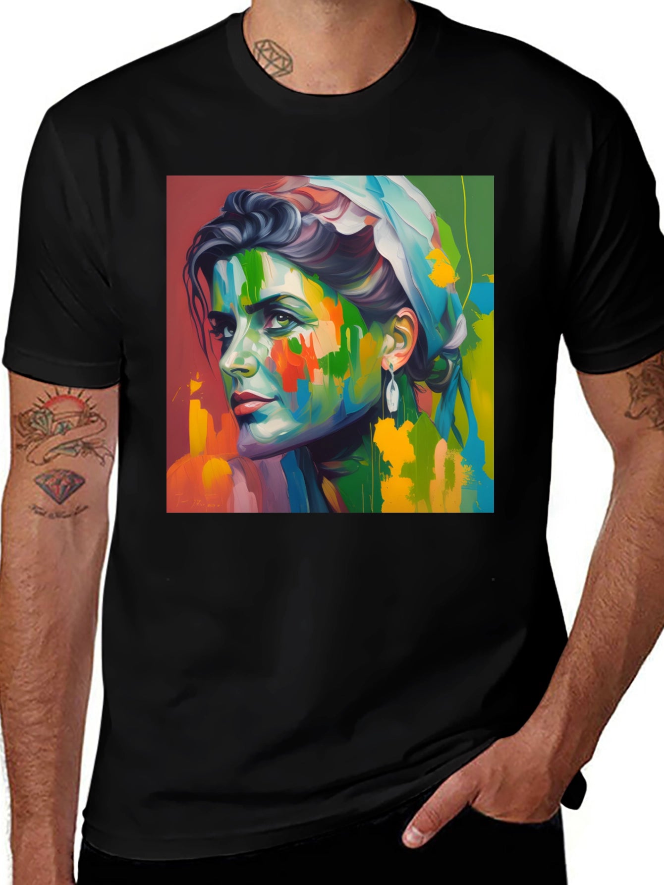 Abstract Portrait Graphic T-Shirt - Artistic Unisex Tee