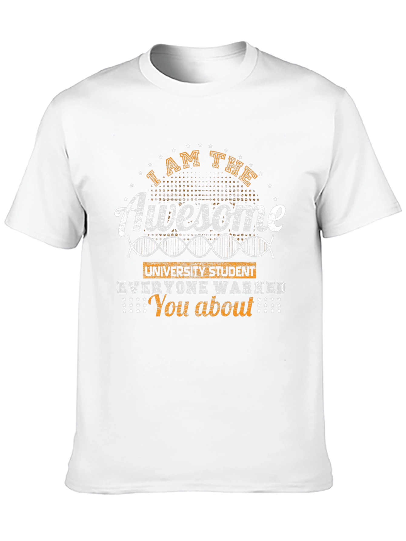 Awesome University Student Black Graphic Tee