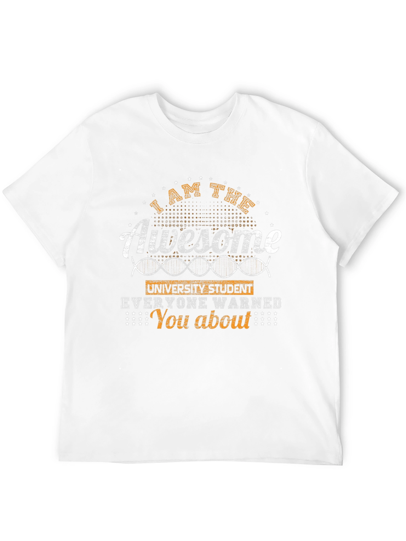 Awesome University Student Black Graphic Tee