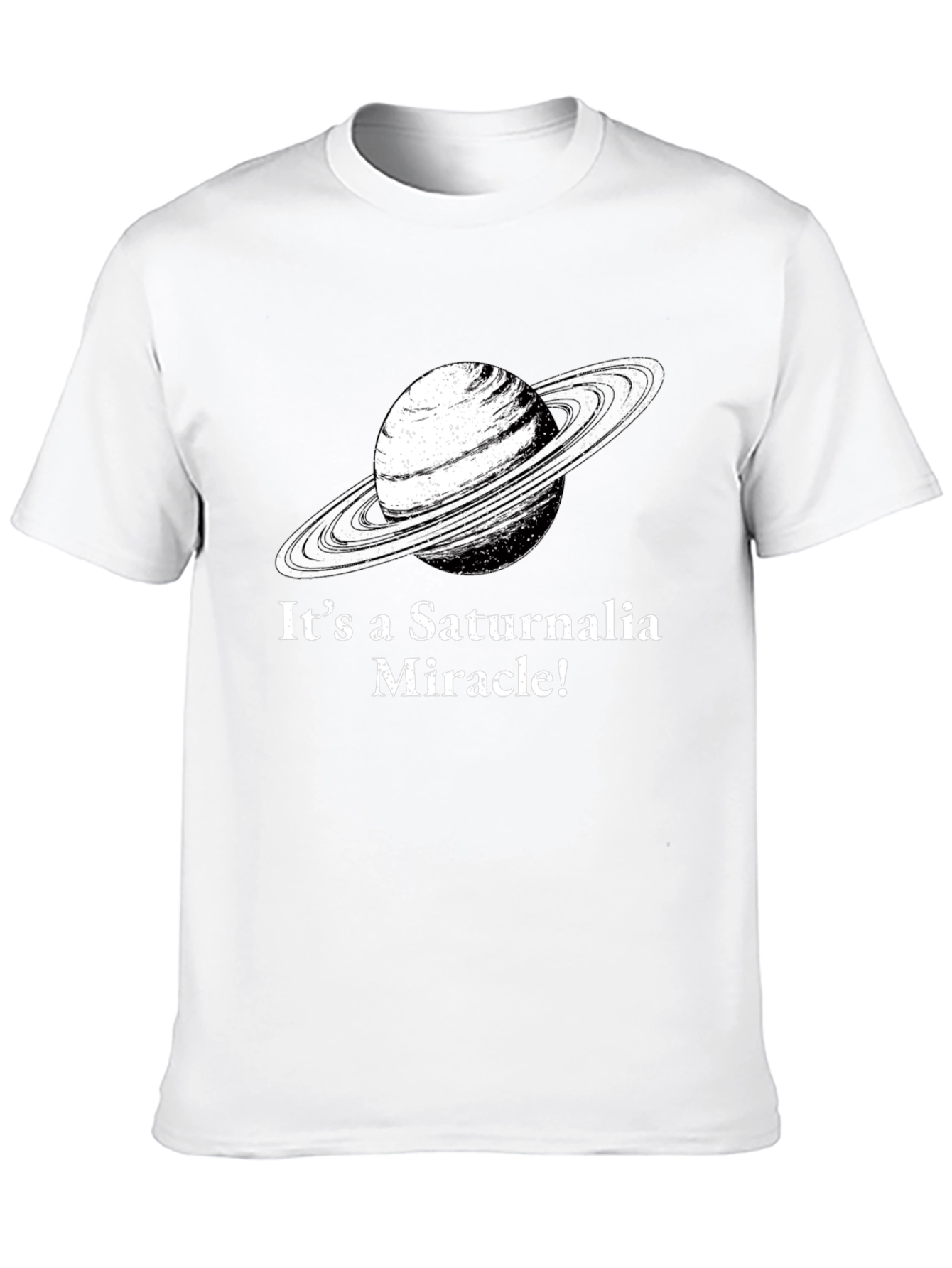 Saturnalia Miracle Graphic Tee - Black Cotton T-Shirt