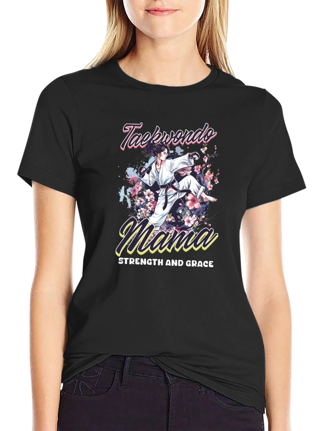 Taekwondo Mama T-Shirt - Strength and Grace