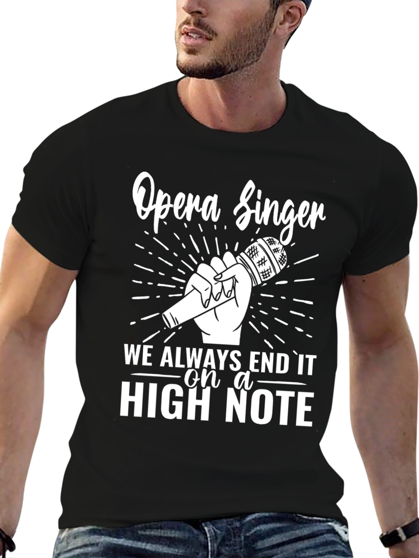 Opera Singer High Note Black T-Shirt