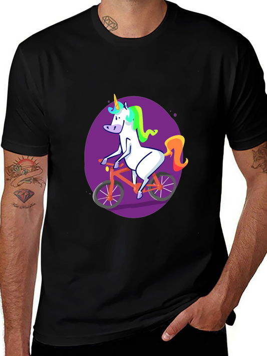 Unicorn on Bike Graphic Tee - Quirky & Fun!