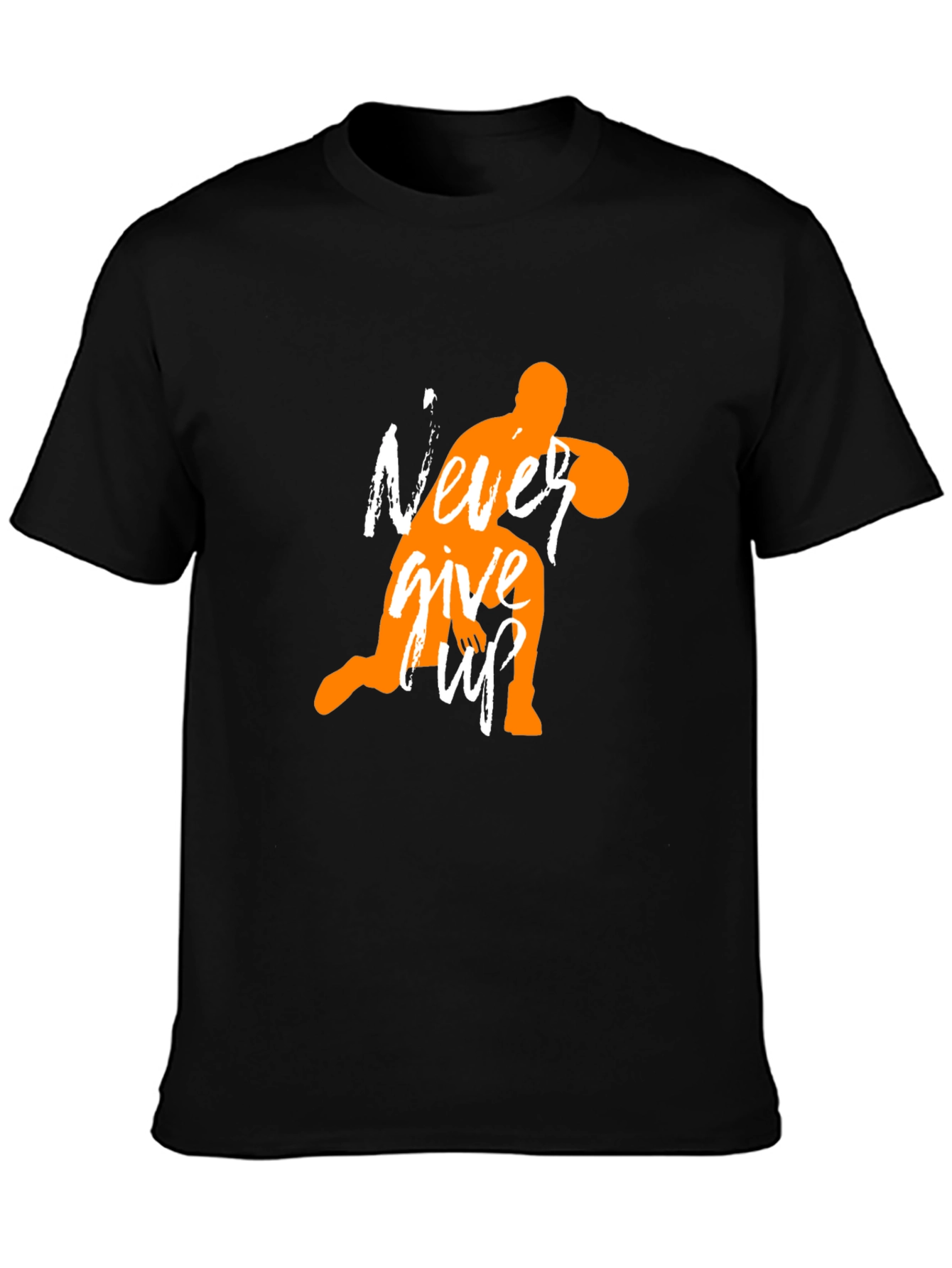 Never Give Up T-Shirt: Inspirational Basketball Design
