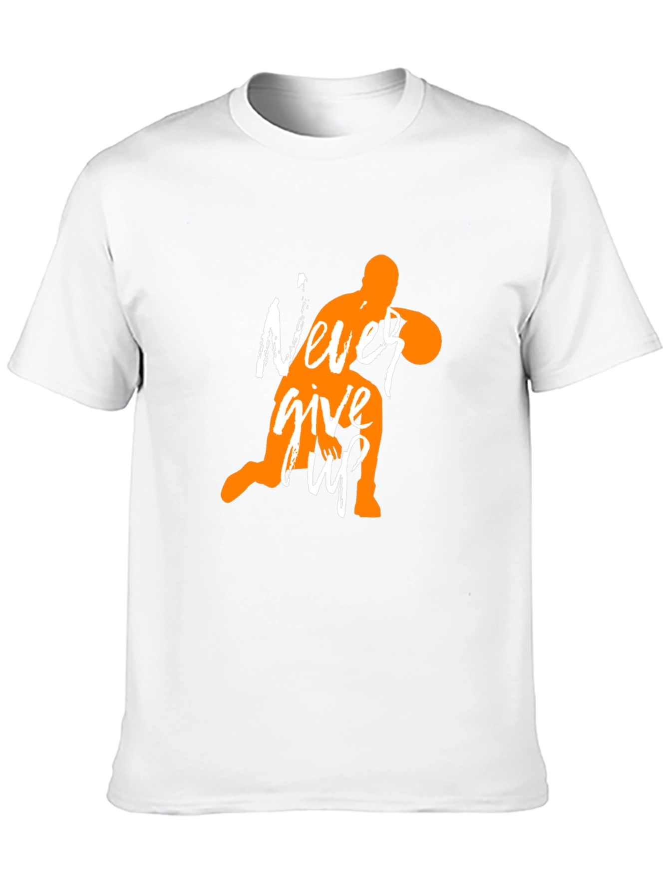 Never Give Up T-Shirt: Inspirational Basketball Design