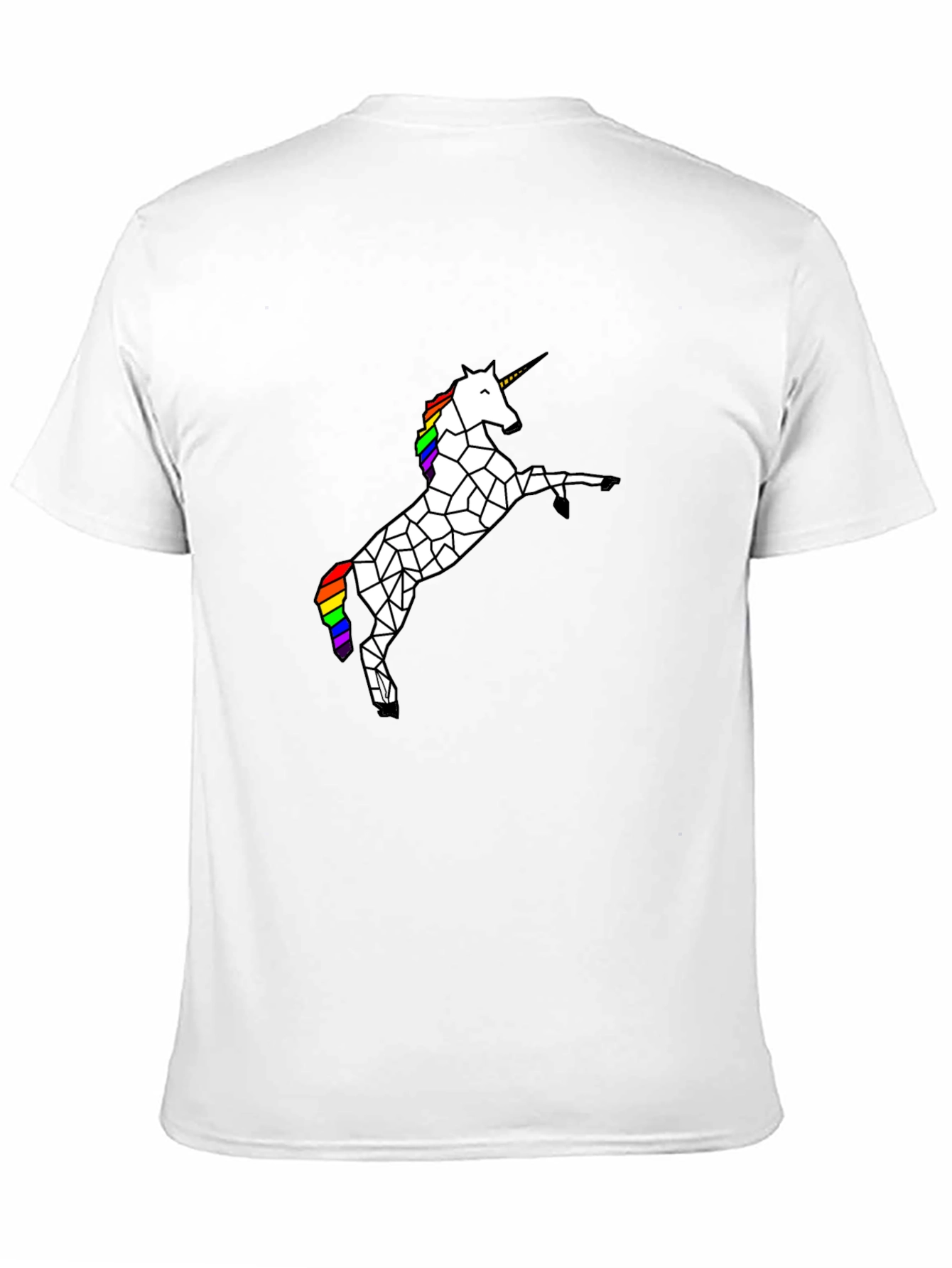 Geometric Unicorn Graphic Tee - Black