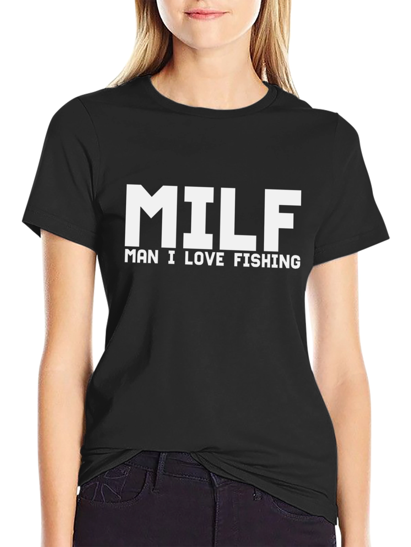 MILF Man I Love Fishing Black T-Shirt