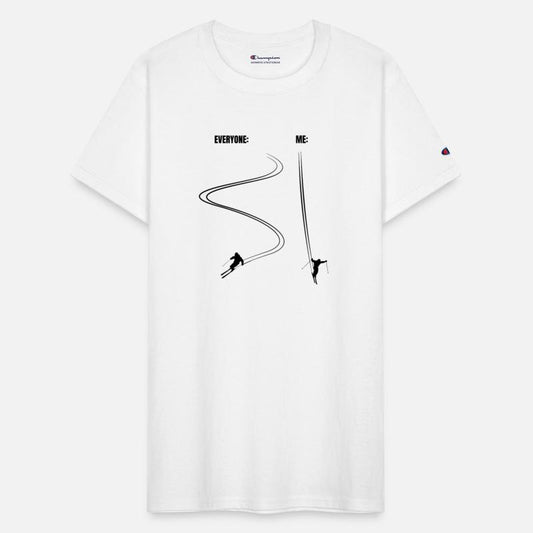 Raced down the ski slope - skier saying