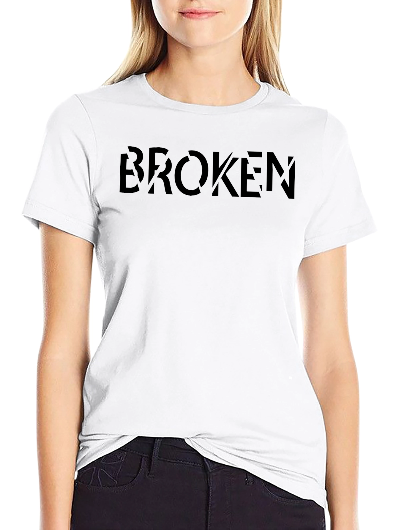 Broken Black Graphic T-Shirt - Modern Streetwear Style
