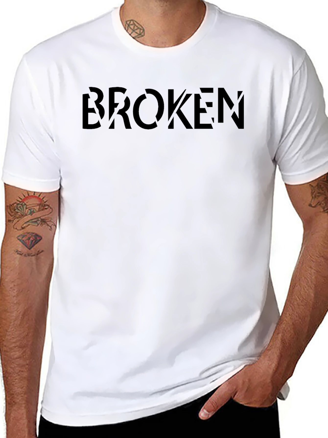 Broken Black Graphic T-Shirt - Modern Streetwear Style