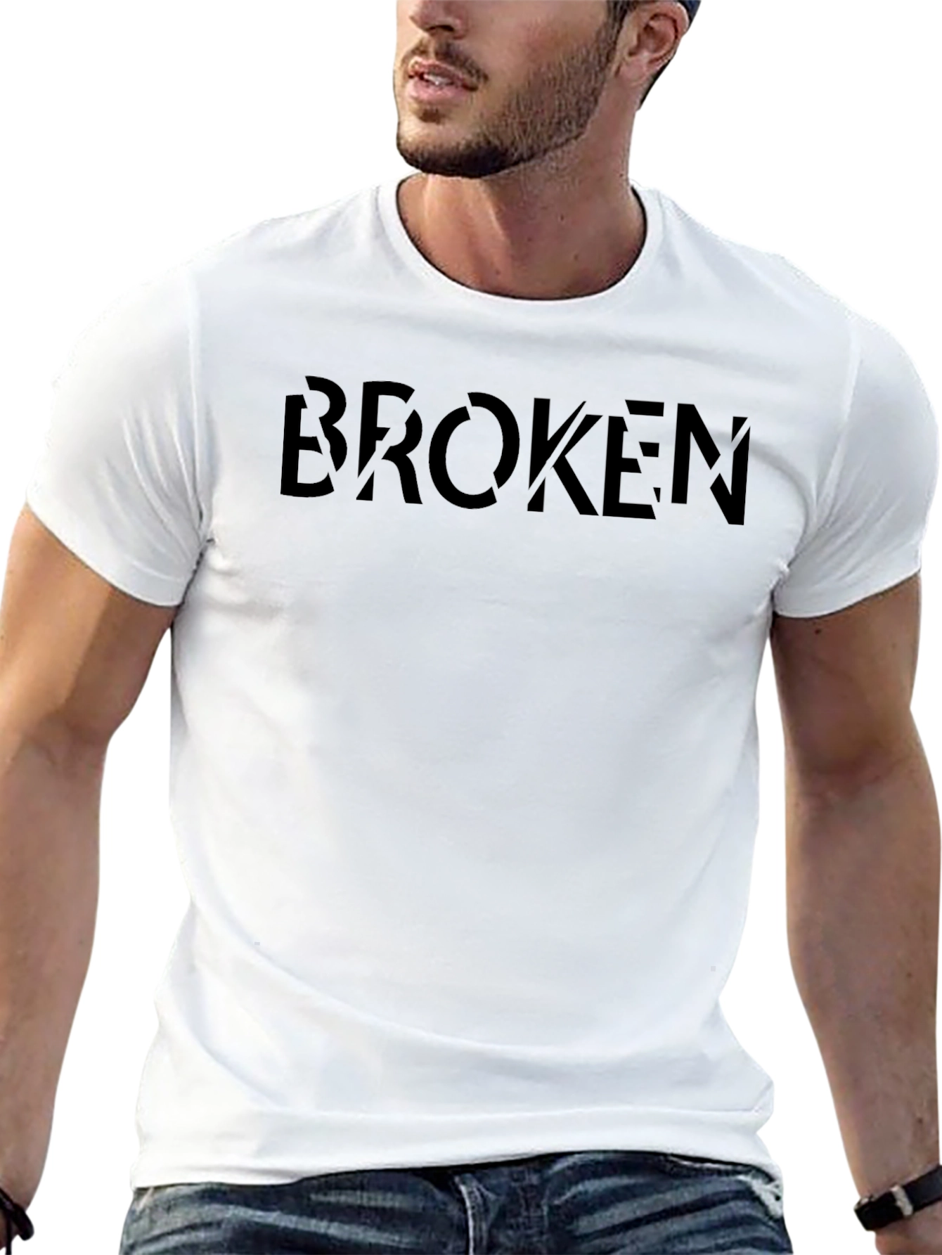 Broken Black Graphic T-Shirt - Modern Streetwear Style