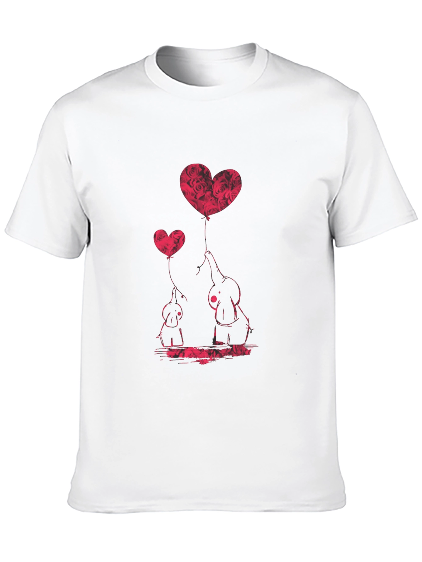 Elephant Love Heart Balloon Graphic Tee