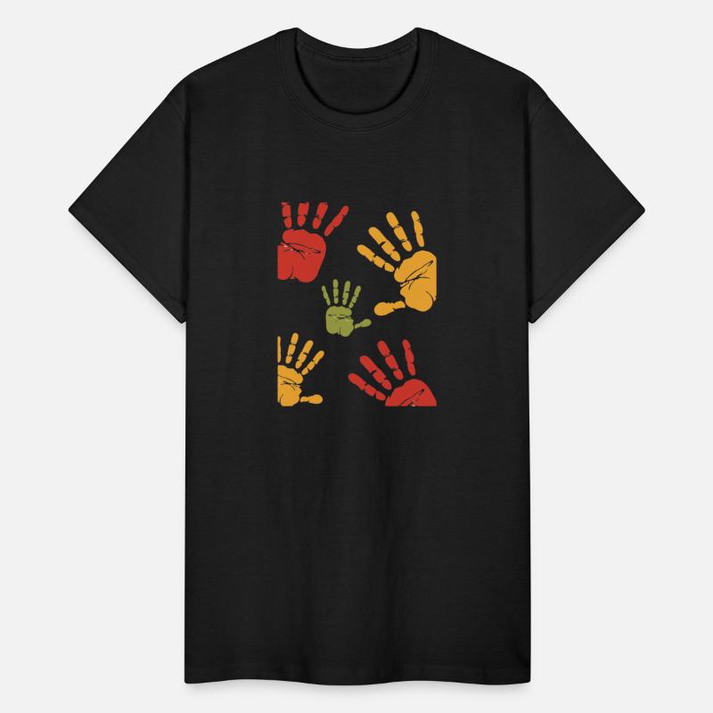 Red Green Orange Colorful Handprint Illustration T