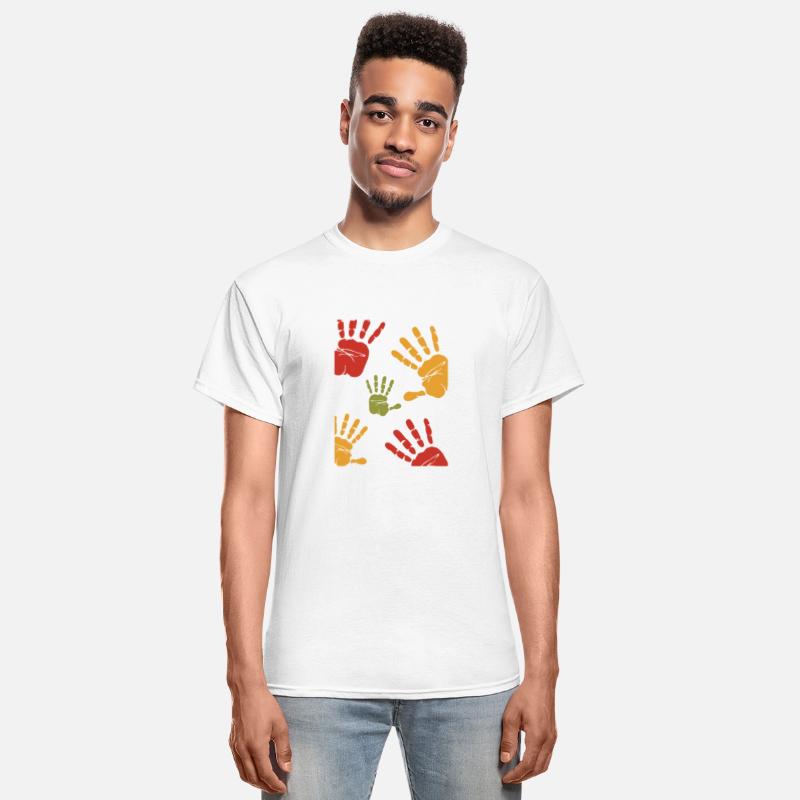 Red Green Orange Colorful Handprint Illustration T