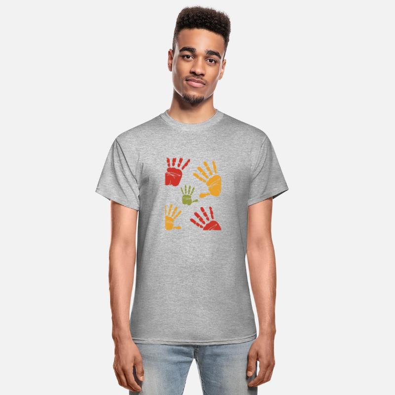 Red Green Orange Colorful Handprint Illustration T