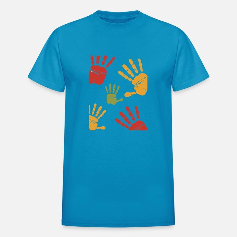 Red Green Orange Colorful Handprint Illustration T