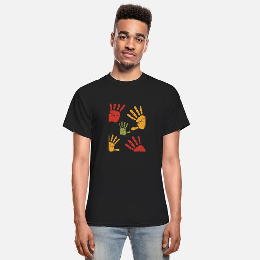 Red Green Orange Colorful Handprint Illustration T
