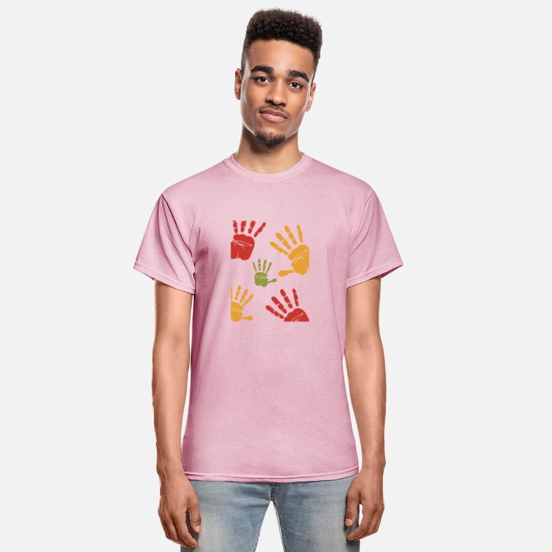 Red Green Orange Colorful Handprint Illustration T