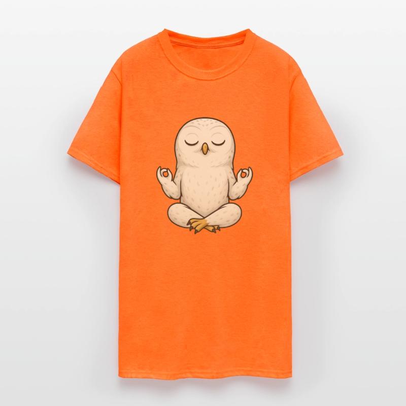 Relaxed snowy owl yoga meditation chill