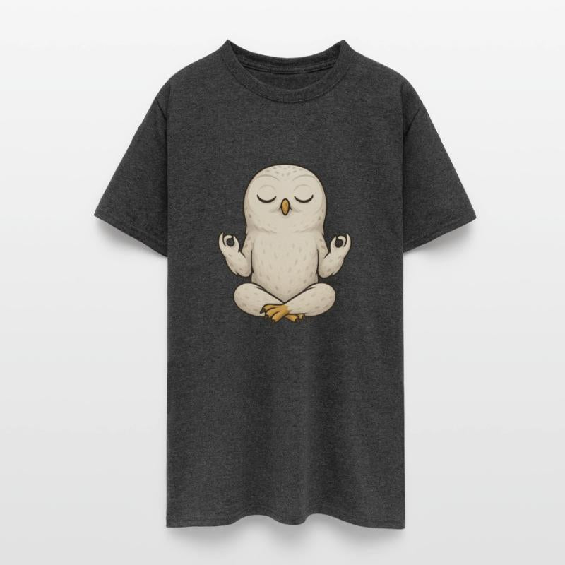 Relaxed snowy owl yoga meditation chill