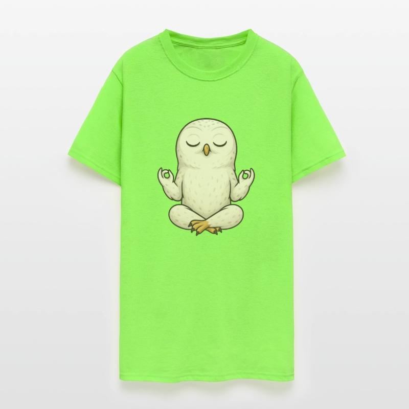 Relaxed snowy owl yoga meditation chill