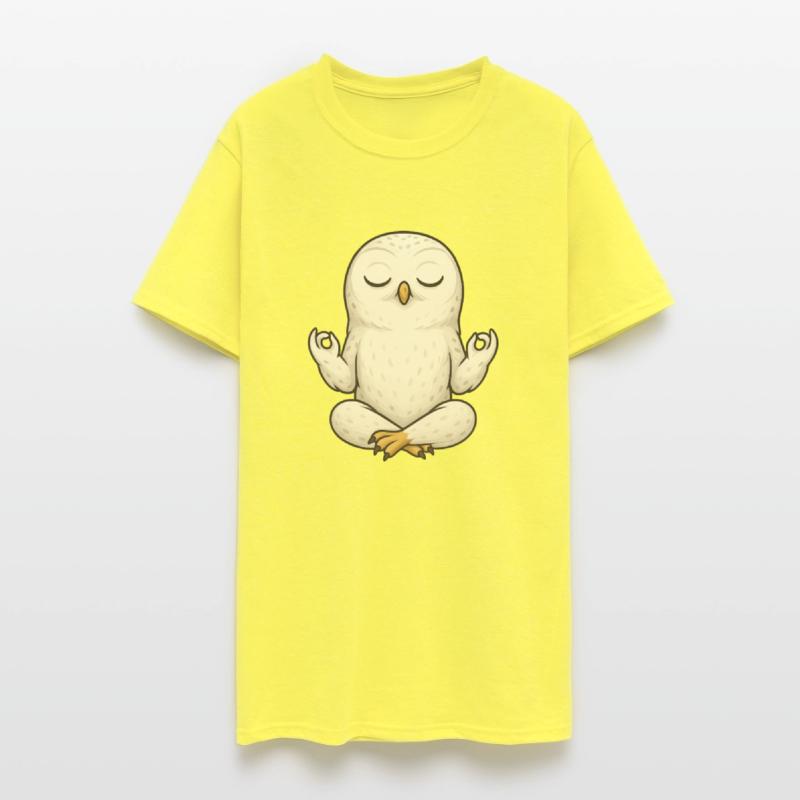 Relaxed snowy owl yoga meditation chill