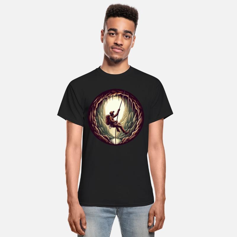 Retro vintage Caving explore adventure