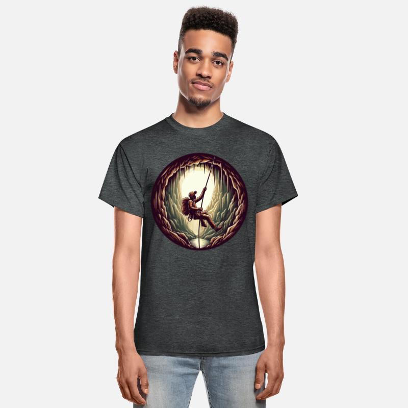 Retro vintage Caving explore adventure