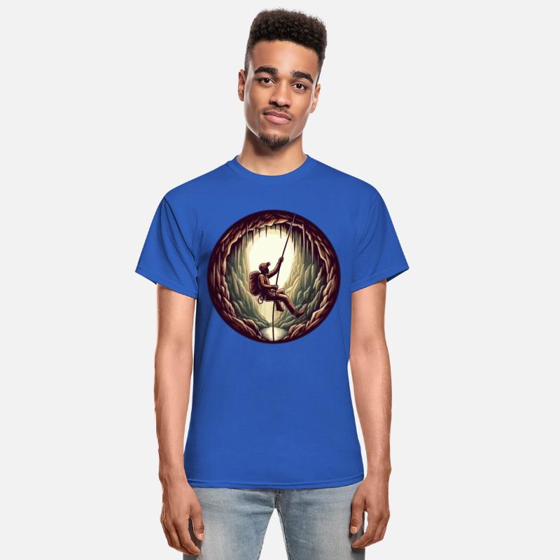 Retro vintage Caving explore adventure