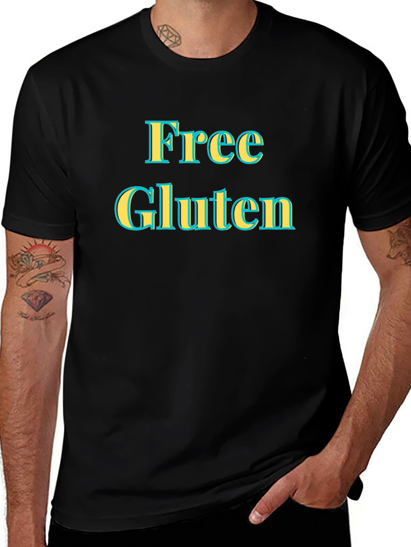 Free Gluten Statement Tee - Novelty Graphic T-Shirt