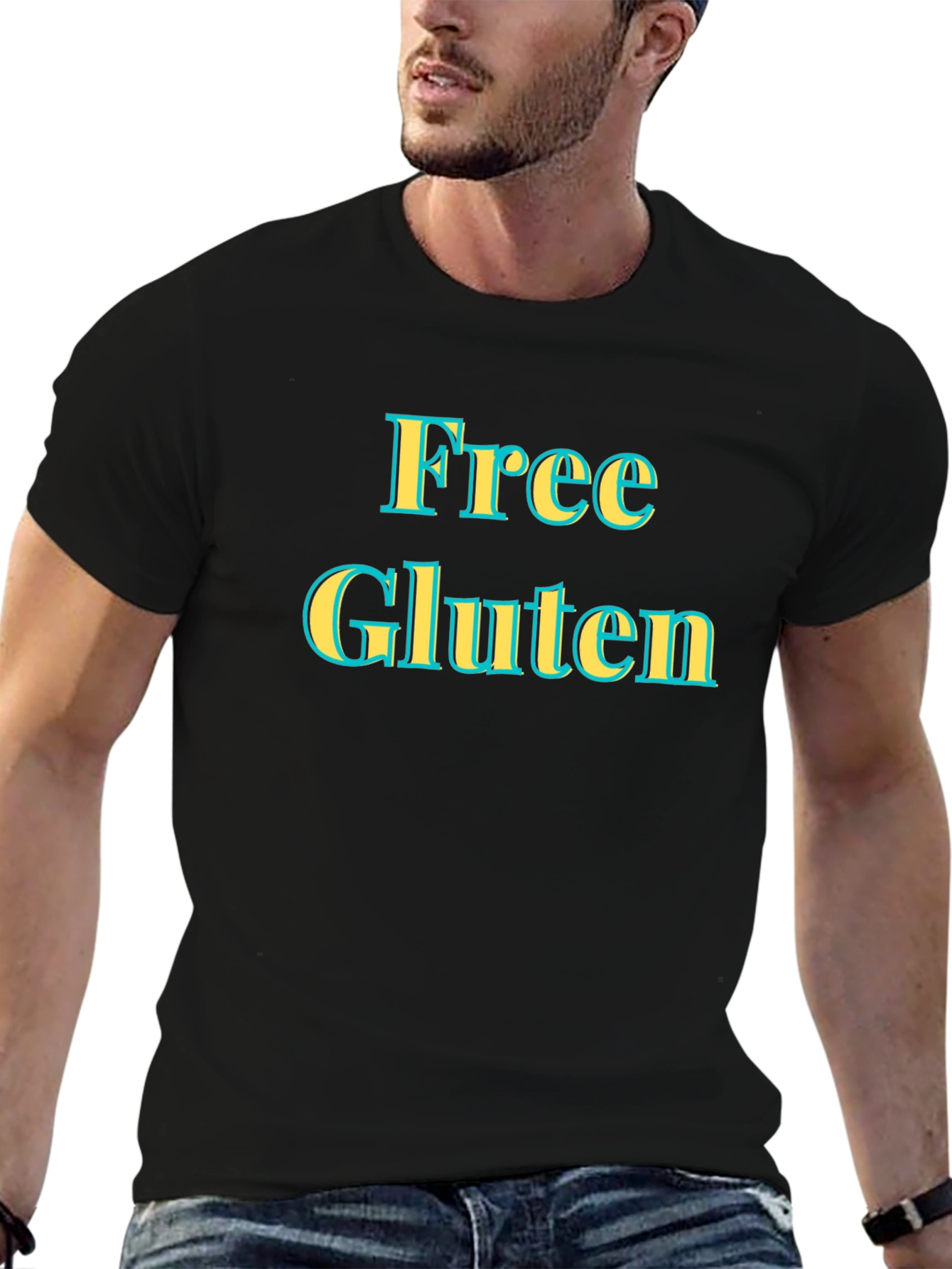 Free Gluten Statement Tee - Novelty Graphic T-Shirt