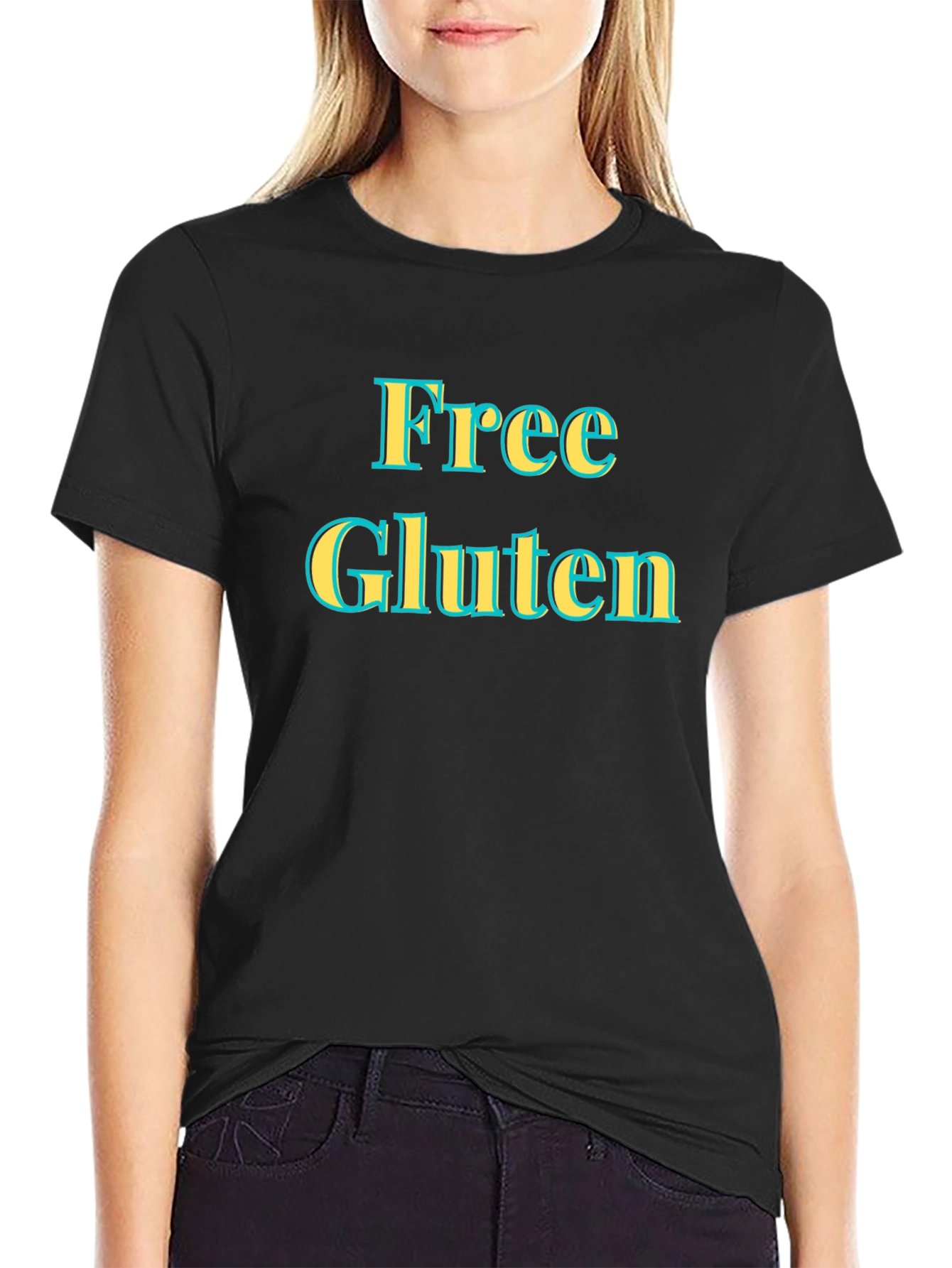 Free Gluten Statement Tee - Novelty Graphic T-Shirt