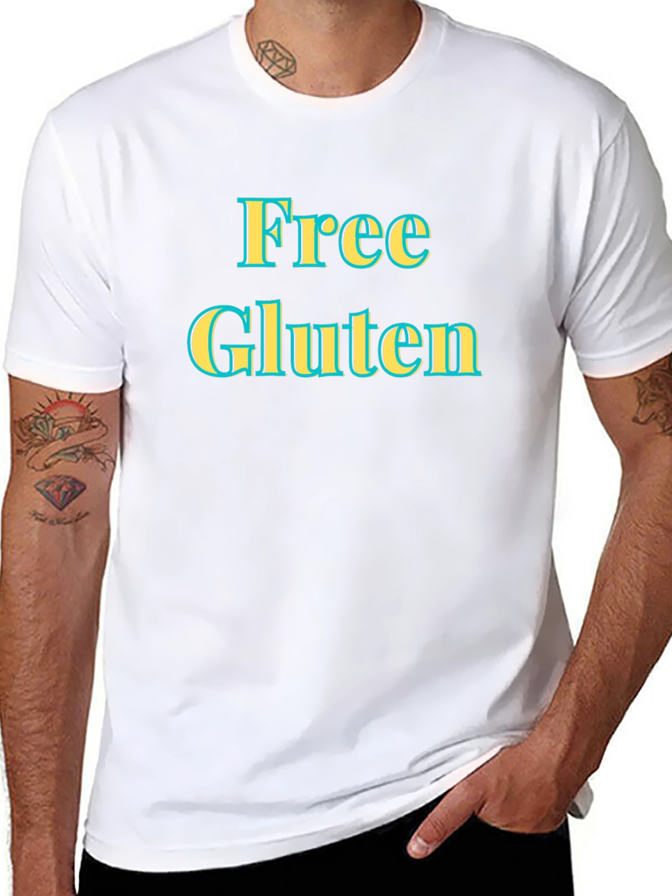 Free Gluten Statement Tee - Novelty Graphic T-Shirt